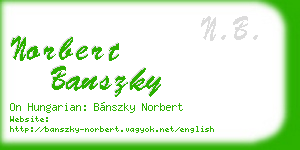 norbert banszky business card