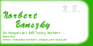 norbert banszky business card